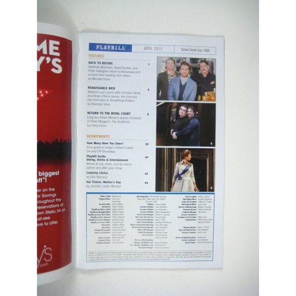 Wolf Hall Playbill Winter Garden Opening Night April 2015 Shakespeare Ben Miles - Picture 2 of 7